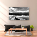 Cuadro Decorativo Blanco y negro, paisaje muelle
