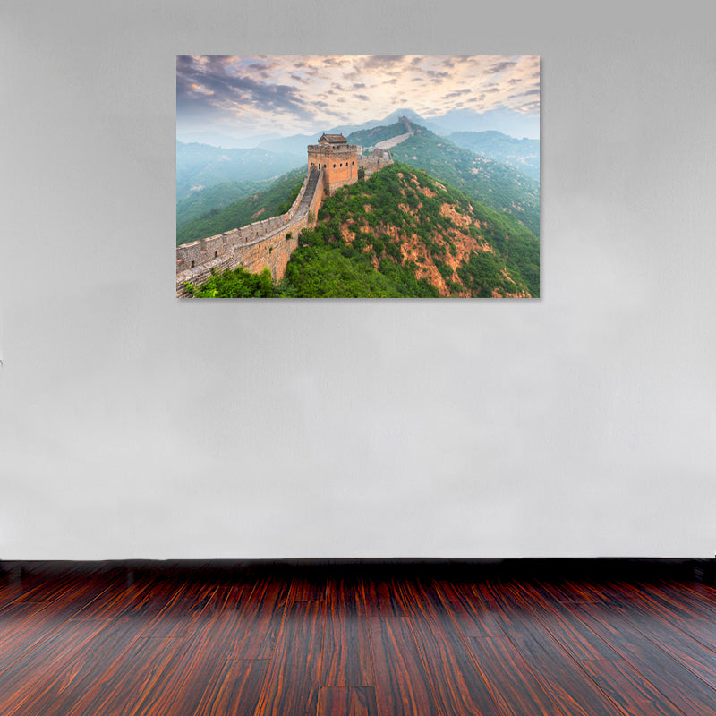 Cuadro Decorativo Monumento, La Muralla China sobre montaña