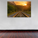 Cuadro Decorativo Vía del tren en el atardecer