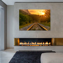 Cuadro Decorativo Vía del tren en el atardecer