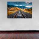 Cuadro Decorativo Vía del tren en la vegetación amarilla