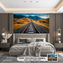 Cuadro Decorativo Vía del tren en la vegetación amarilla