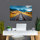 Cuadro Decorativo Vía del tren en la vegetación amarilla