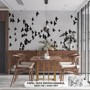 Cuadro Decorativo Blanco y negro, parvada de pájaros