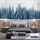 Decorativo Invierno, muro de pinos