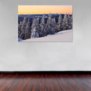 Cuadro Decorativo Invierno, pinos en amanecer