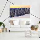 Cuadro Decorativo Invierno, pinos en amanecer