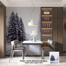 Decorativo Invierno, pinos congelados en avenida