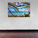 Cuadro Decorativo Playa, a través de las palmeras