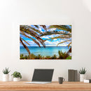 Cuadro Decorativo Playa, a través de las palmeras