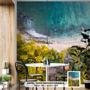 Cuadro Decorativo Playa, palmeras vista aérea