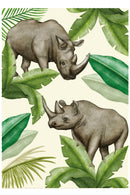 Cuadro Decorativo Infantil Rinoceronte selva