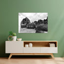 Cuadro Decorativo Blanco y negro, rocas en la playa