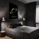 Cuadro Decorativo Espacial, Saturno dorado