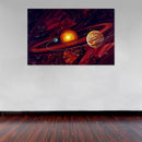 Cuadro Decorativo Espacial Saturno y Júpiter abstracto