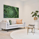 Cuadro Decorativo Floral, Suculenta verde oscura, abierta