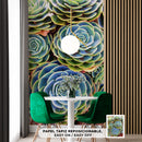 Decorativo, suculentas amarillosas