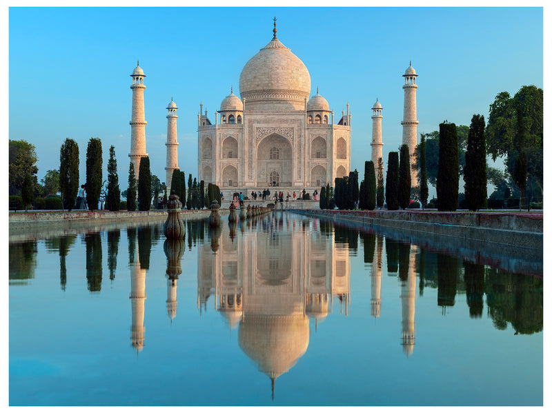Decorativo Monumento, Templo Taj Mahal, fuente azúl