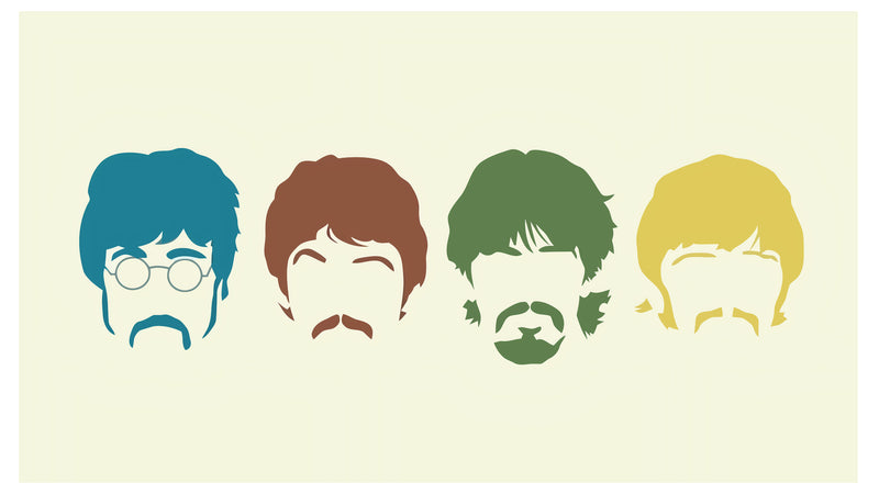 Cuadro Decorativo Música, The Beatles, rostros abstractos