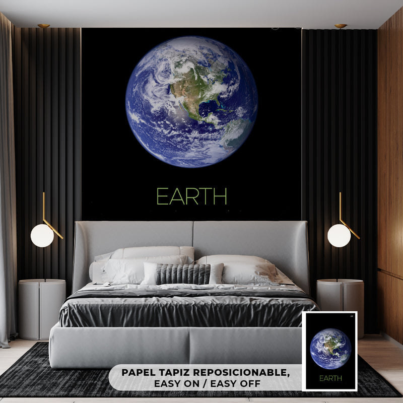 Cuadro Decorativo Espacial, planeta Tierra completo