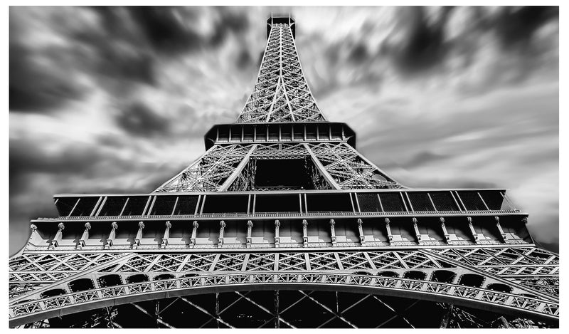 Cuadro Decorativo Torre Eiffel inferior, blanco y negro