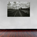 Cuadro Decorativo Vía del tren, blanco y negro