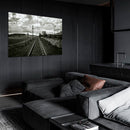 Cuadro Decorativo Vía del tren, blanco y negro