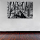 Cuadro Decorativo Puente vía del tren, blanco y negro