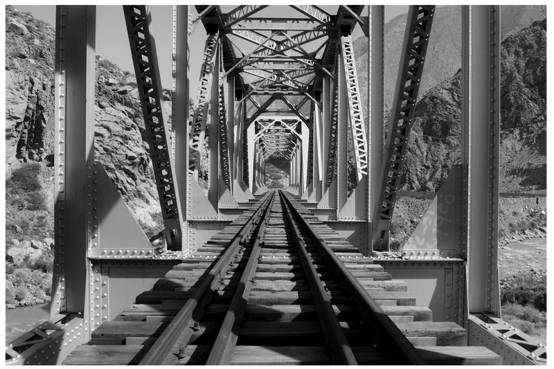 Cuadro Decorativo Puente vía del tren, blanco y negro