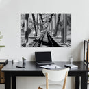 Cuadro Decorativo Puente vía del tren, blanco y negro