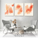 Set Decorativo 3 Cuadros Naranja