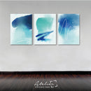 Set Decorativo 3 Cuadros Azul