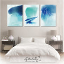 Set Decorativo 3 Cuadros Azul