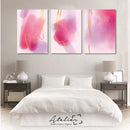 Set Decorativo 3 Cuadros Rosa