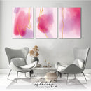 Set Decorativo 3 Cuadros Rosa