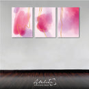 Set Decorativo 3 Cuadros Rosa