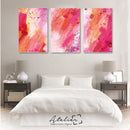 Set Decorativo 4 Cuadros Rojo