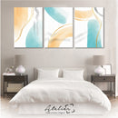 Set Decorativo 3 Cuadros Verde Amarillo