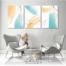 Set Decorativo 3 Cuadros Verde Amarillo