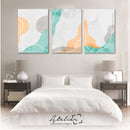 Set Decorativo 3 Cuadros Gris Verde