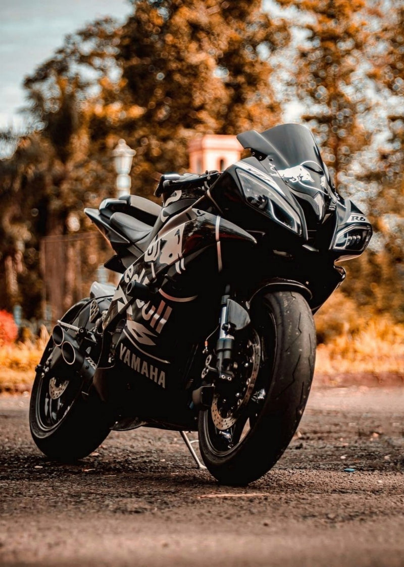 Cuadro Decorativo Moto Yamaha negra