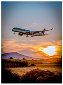 Cuadro Decorativo Avión Qatar Sunset