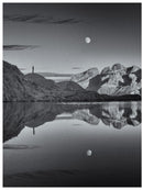 Cuadro Decorativo Blanco y negro, reflejo de la noche