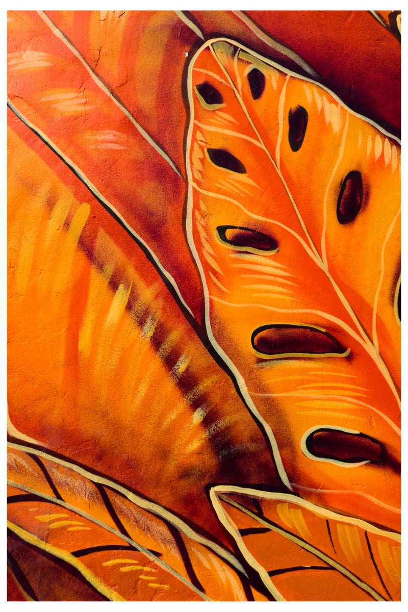Decorativo Abstracto, hojas naranjas