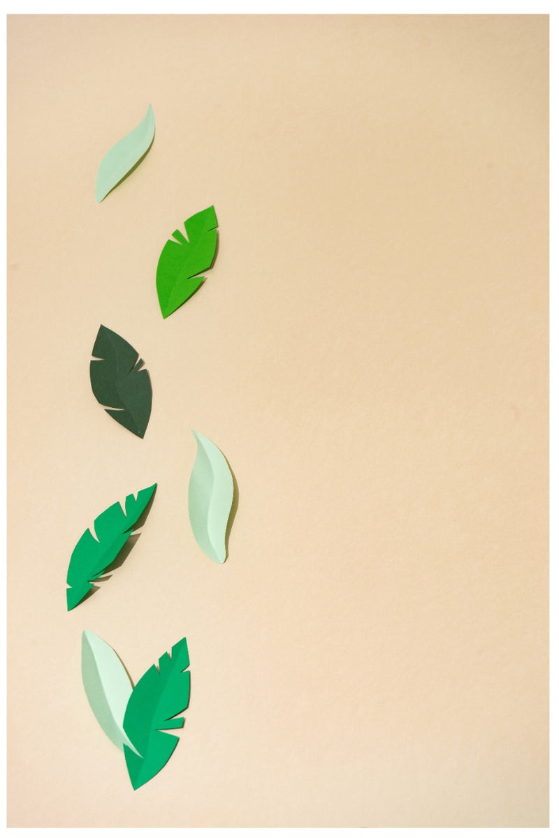 Decorativo minimalista, hojas verdes