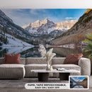 Decorativo Invierno, lago de la montaña